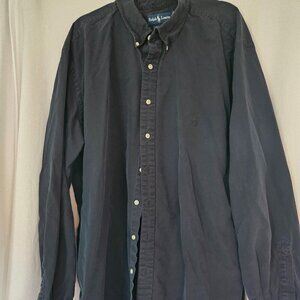 Ralph Lauren Button Down Shirt men’s 3XLT classic fit, navy blue, long sleeve